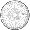 GRAPHOPLEX Goniometro Cerchio Intero 10 cm G - Graduazione 400 Gradi - Trasparente e Leggibile - Misurazione Angoli in Sistema Centesimale - Materiale Geometria Circolare Professionale - Infrangibile
