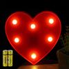 Honphier® - Lettere dell'alfabeto luminose con luci a LED, decorative, a batteria, per ricevimenti, feste, matrimoni, casa o bar (cuore)