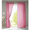 Gardinenbox Set di 2 Tende con Passanti Nastro Arricciato Opaco in Micro Raso Traslucido, Tinta Unita Opaca, Poliestere, Colore: Rosa, HxB 225x140 cm