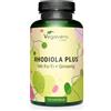 Vegavero RHODIOLA ROSEA Plus Vegavero® | con Eleuterococco (Ginseng siberiano) e Fo-ti (He Shou Wu) | Stanchezza fisica e mentale e Concentrazione | 120 capsule | Vegan