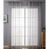 Gardinenbox Set di 2 tende trasparenti Uni, 245 x 140 cm (altezza x larghezza), colore grigio, con occhielli e chiusura a nastro, per soggiorno, 20332-cn2
