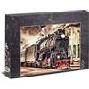 Ulmer Puzzleschmiede - Puzzle Locomotiva a vapore - puzzle 1000 pezzi - locomotiva a vapore storica davanti alla stazione