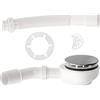 Aquabad set di scarico per piatto doccia 90 mm - con elegante copertura cromata, filtro e raccoglicapelli removibili, sistema antiodore, alta capacità di scarico di 37,2 L/min