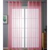 Gardinenbox 203322 - Set di 2 tende trasparenti per soggiorno e soggiorno, in voile, con occhielli, chiusura a nastro, 175 x 140 cm (altezza x larghezza), colore rosa, 203322