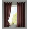 Gardinenbox Berlino 20405N2 - Set di 2 tende con occhielli, 175 x 140 cm, colore marrone, opaco, in microfibra satinata, traslucida