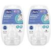 Chicco Perfect-5 Set di tettarelle 4pcs Soft Sense SILIKON misura 3 4 mesi + Fast flow Made in Italy