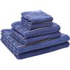 Rapport Home Rapport, asciugamano a righe blu navy/oro, 100% cotone, 6 pezzi