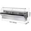 Banco Vetrina Refrigerato Semi-Ventilato Padova con Riserva e Vetri Curvi, Profondità 91 cm, -1°/+7°C - Personalizzabile - Banco Vetrina Refrigerato Semi-Ventilato Padova con Riserva e Vetri Curvi, Lunghezza 104 cm