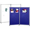 myProtect Parete divisoria doppia bifacciale con panno blu, superficie magnetica bianca 100x190cm.