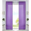 Gardinenbox Set di 2 tende a pannello in microfibra, 245 x 60 cm (altezza x larghezza), viola, tessuto oscurante, con guide di scorrimento e aste di contrappeso, 85600N2