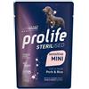 Prolife Sterilised Mini con Maiale e Riso Cibo Umido per Cani Sterilizzati - 10x100 gr