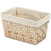 Compactor FIESTA Cesto in Vimini con Fodera in Cotone Rimovibile, 28.5x18.5x16.5 cm, NATURALE
