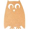 SECURIT - Bacheca in Sughero - Forma di Gufo - 40x30 cm | Include 6 Puntine e 4 Adesivi 3M - Naturale di Alta Qualità - Flessibile - Uso Interno