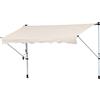 Outsunny Tenda da Sole a Bracci con Manovella, Struttura Telescopica in Metallo e Parasole in Poliestere 400x120cm Kaki|Aosom