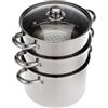 KitchenCraft Kitchen Craft KCCVSTEAM22 Pentola a pressione e due inserti vapore profonde, acciaio INOX, 22 cm
