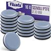Filzada® 16x Piedini per mobili autoadesivo in Teflon -Ø 30 mm (rotondo) - Scivoli per mobili professionali/scivoli per tappeti in PTFE (teflon)