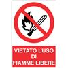 myProtect Cartello in alluminio: VIETATO L\'USO DI FIAMME LIBERE