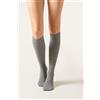 Calzedonia Calze Lunghe A Costine Con Lana E Cashmere Da Donna Grigio