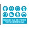 myProtect Cartello in alluminio: E\' obbligatorio usare mezzi di protezione'' + simboli