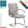 Elleci Office Sadia PLUS Poltrona attesa con braccioli e telaio in acciaio croma rivestimento tessuto ONE class 1 IM