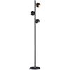 Trio Leuchten Dakota - Lampada a stelo, in metallo, colore: nero opaco/oro
