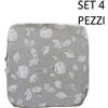 LIBEROSHOPPING Cuscino Coprisedia Mollettone imbottito con fascia elastico GRIGIO FANTASIA 4 PEZZI
