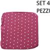 LIBEROSHOPPING Cuscino Coprisedia Mollettone imbottito con fascia elastico ROSSO FANT.CUORE SET 4 PEZZI