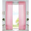 Gardinenbox Set di 2 tende a pannello in microfibra, 245 x 60 cm (altezza x larghezza), rosa, tessuto oscurante, con guide di scorrimento e aste di contrappeso, 85600N2