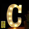 Honphier® - Lettere dell'alfabeto luminose con luci a LED, decorative, a batteria, per ricevimenti, feste, matrimoni, casa o bar (C)