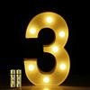 HONPHIER® Insegne luminose Luce LED Numeri Numero luminoso bianco a LED Decoro per Decorazione di Casa, Matrimoni, Feste, Reception, Bar 2 Batterie (3)
