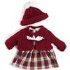 Miniland-Set Freddo Abito 40 cm Vestito per Bambole 38 cm, Colore Rosso, 3 - 6 anni, MLE31558