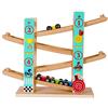 Toys of Wood Oxford TOWO Pista per auto in legno puro-Rampa auto a zig zag con 4 set di gioco in legno-click clack track giocattoli per bambini-giocattoli da corsa ragazzi ragazze 1 2 3 4