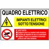 myProtect Cartello in alluminio: Quadro elettrico impianti elettrici sotto tensione
