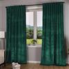 Gardinenbox Milano 20357 - Tenda oscurante in velluto con passanti, chiusura a cordoncino, accorciabile, 2 pezzi, altezza x larghezza 280 x 135 cm, colore: verde