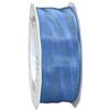 Präsent - Nastro in taffetà Lione con fil di ferro azzurro 40 mm di larghezza, 25 m di lunghezza