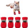 YAODHAOD Scarpe per Cani Antiscivolo, Stivali per Cani Protezione per Le Zampe,Queste Comode Scarpe per Cani con Suola Morbida Sono Dotate di Cinghie Riflettenti. (2: 3.5 * 3 CM, Rosso)