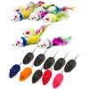 JZK 20 x Falsi Topi Giocattoli con Piuma Colorata e Sonagli, Giocattolo Interattivo per Gatti e Gattini