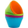 webake Pirottini Silicone Muffin 9 cm Stampi in Silicone Stampo Muffin Pirottini da Forno Riutilizzabili Cupcake Cases Antiaderente per Torte Gelati al Cioccolato Gelatina 12-Pack