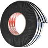 Kissral 3pcs Nastro Biadesivo Forte Nero 5m×10mm×3mm Nastro di Spugna Nastro Sigillante Autoadesivo Nastro Biadesivo in Schiuma per Mobilia Porte Finestre Trasporto a Prova di Umidità Ammortizzazione