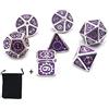 DollaTek Dadi poliedrici 7PCS in Metallo con Custodia Nera per Giochi di Ruolo Dungeons And Dragons D&D Insegnamento della Matematica (Nero)