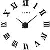 FAS1 Orologio da parete moderno fai da te grande orologio adesivo 3D numeri romani orologio da parete casa ufficio decorazione rimovibile per soggiorno - nero (batteria non inclusa)