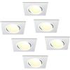 HCFEI Faretti LED da Incasso Dimmerabile 3000K - Set di 6 Faretti a Luce Led Orientabili a 60° da 5W/425 Lumen Quadrati - Faretti da Incasso a Luce Bianco Caldo Ultra Piatti in alluminio spazzolato