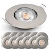 EMOS Faretti Led da Incasso per Cartongesso nichel 3000K - Set di 12 Faretto a Luce Led Orientabili a 50° da 4.9W/380 Lumen Rotondi - Faretti Soffitto, Spot Led Bianco Caldo