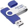 BORLTER CLAMP 64GB Chiavetta USB 3.0, 2 in 1 Pen Drive (Micro USB e USB 3.0) Memoria Flash, OTG USB Flash Drive Girevole per Android Smartphone/Tablet/Computer (Blu)