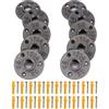HO2NLE 10pcs Flangia Filettata 1/2'' Nera,Flangia da Pavimento con 3 Fori per Tubi in Ferro per Supporto Tubo per Arredamento Stile Industriale Vintage + 30pcs Viti