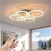 RUYI 72W Plafoniera Led Soffitto, 6 Anello Lampadario Soggiorno Bianca
