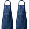 MOLENKY Grembiule Regolabile da 2 Pezzi con 2 Tasche, Waterproof Adulti Grembiule da Cucina, Adatto per Casa Lavoro Campeggio all'aperto, per Uomo e Donna