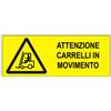 myProtect Cartello in alluminio: Attenzione carrelli in movimento