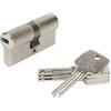 Bricard 15701 - Cilindro Astral 2,9 in ottone nichelato, 10 pistoni, 2 ingressi 30 + 30