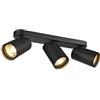 SLV da parete faretto Spot soffitto Bilas, triple, 3 x 15 W, COB LED, 2700 K, 25 Grad, Nero 156440